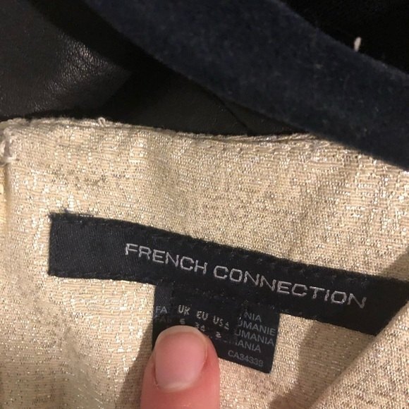 French Connection Metallic Cream Cocktail Dress 2 - Picture 6 of 7
